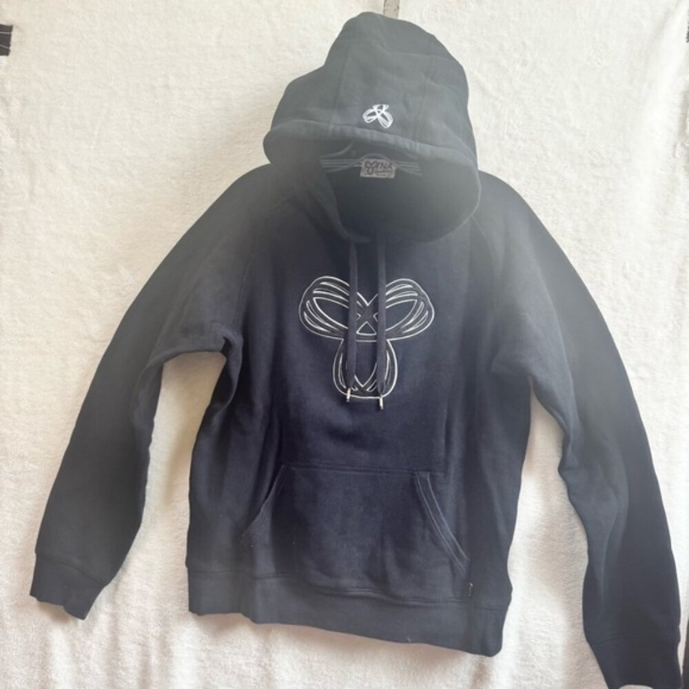 Aritzia TNA Baltic Cotton Hoodie Logo Pocket Sweatshirt Cozy Soft Top Sweater L - Picture 5 of 16